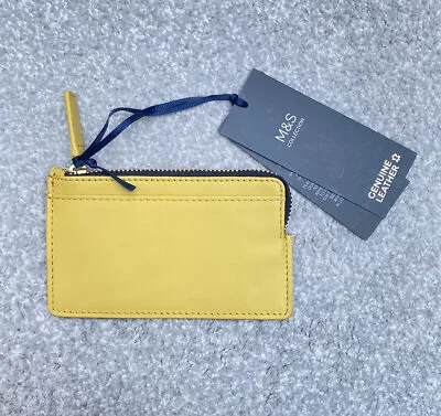 £6.50 • Buy M&S Honey Genuine Leather 5x Card Holder Coin Purse 