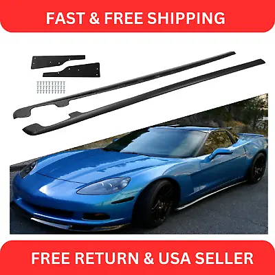 Matte For 05-13 Corvette C6 Base ZR1 Style Side Skirts Rocker Panel Mud Flaps • $108.16