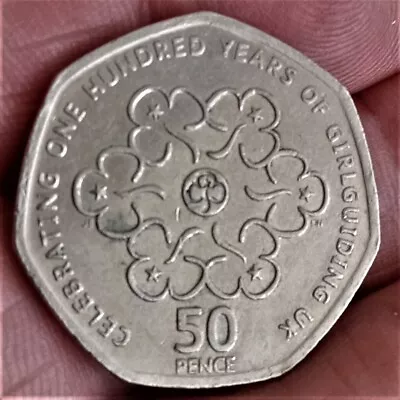 Fifty Pence 50p Coin 2010 100 Years Of Girl Guides Excellent Condition • £1.10