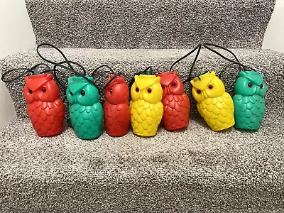 Vintage Owl Blow Mold Patio Party RV String Lights Set Of 7 • $20.50