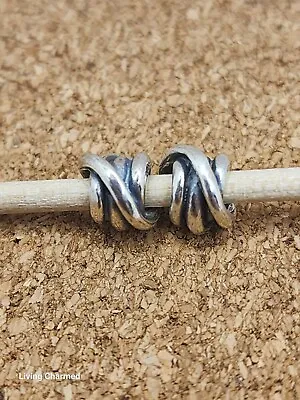 2 X Authentic Trollbeads Lucky Knot Sterling Silver Charm Beads 925 LAA • $48