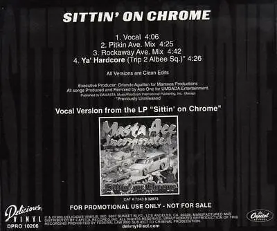 Masta Ace Incorporated: Sittin' On Chrome PROMO Music CD 4 Clean Edits Mixes 4tk • $14.49