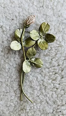 MICHAEL MICHAUD 4 Leaf Clover Pin Brooch Silver Seasons 5777 - 4” • $75