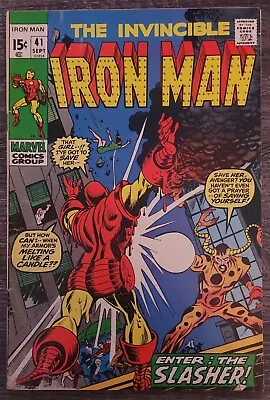 Iron Man # 41 - 1971 Marvel Comics - Early Slasher App - Bronze Age - Conway • $15.49