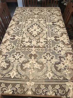 Antique Irish Venetian Lace Tablecloth Vintage • $1493.46