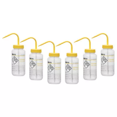 6PK Isopropanol Wash Bottle 500ml - Wide Mouth - LDPE - Eisco Labs • $32.99