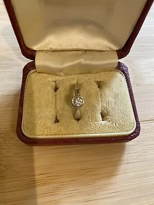 £350 • Buy Bezel Set Diamond Solitaire 18ct Gold Ring .33ct Heavy Band