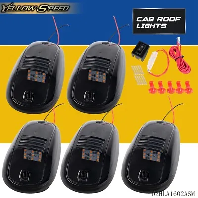 5pcs Smoked 9 Amber LED Cab Roof Running Marker Lights Truck Fit For Truck SUV • $22.89