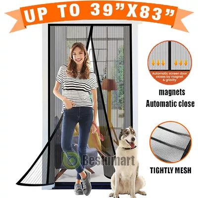 Magnetic Screen Door Mesh Curtain Durable Heavy Duty Mosquito Net Bug Hands Free • $12.99