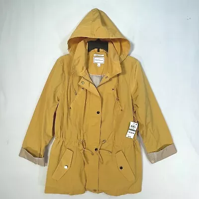 Charter Club Anorak Jacket Womens Large Water Resistant Hooded Yellow Gold  • $19.99