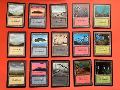 MTG Complete Set Of 15 Beta Limited Basic Lands Magic: The Gathering Played • $249.99