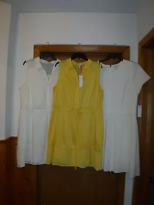 Sleeveless Dresses ELLE Size 2XLXLYellow Gold And Ivory Cream 100% Cotton NWT • $17.50