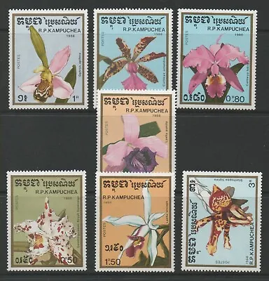 Thematic Stamps Plants - KAMPUCHEA 1988 ORCHIDS 7v 929/35 Mint • $1.52