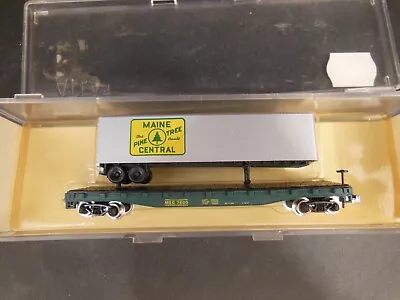 N Scale Atlas Maine Central 40' Trailer On Flat Car • $28.99