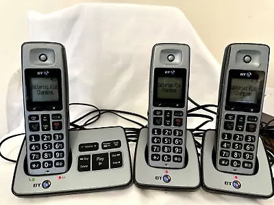 BT 2500 Trio Three Digital Cordless Phone Home Landline Answer Machine Read • £14.99