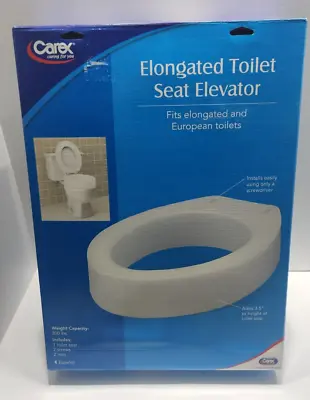 Carex 3.5” Elongated Toilet Seat Elevator Riser Assists For Bending & Seating • $19.97
