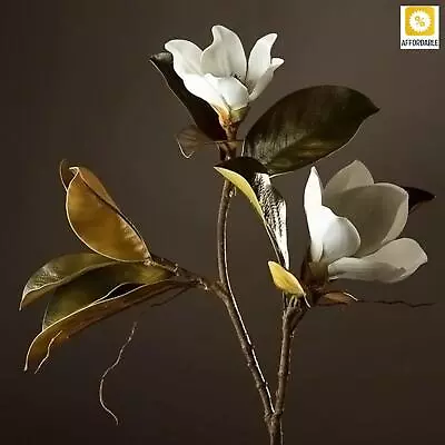 Magnolia Decorative Artificial Flowers High Grade Flowers For Home Coffee Shop • £38.60