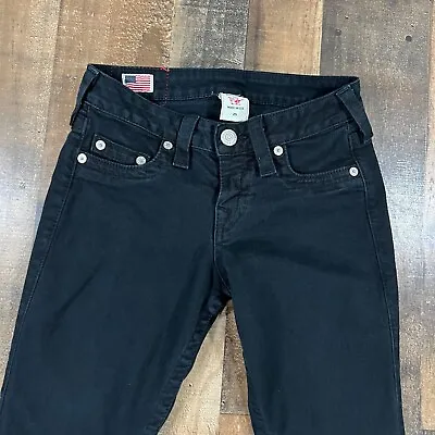 True Religion Womens Jeans 25 Black Tara Skinny Zip Ankle Casual Denim Bottoms • $29.98