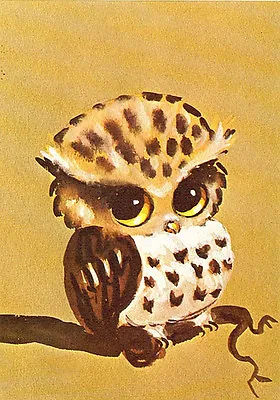 1970s Brown Owl 8x10 Craft Fabric Block - Great Tor Quilting Pillows & Wall Art • $14.80