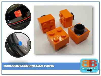 Custom Brick Valve / Dust Caps X4 In Orange Made Using LEGO® Bricks • £3