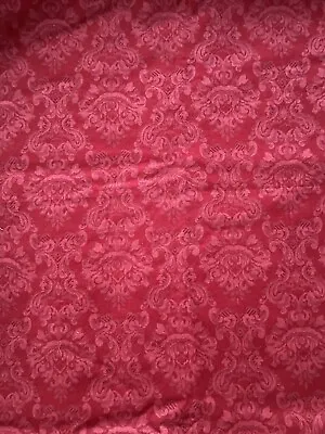 Vintage Burgundy Medieval Parsley Print Quilt Cotton Concord Fabric 1/2 Yard X43 • $4.25