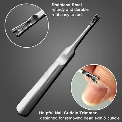 £1.98 • Buy Dual Sided Cuticle Pusher Trimmer Remover Cutter Pedicure Manicure Nail Art Tool