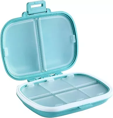 Holii Travel Pill Organizer 8 Compartments Portable Case Daily Blue  • $11.95