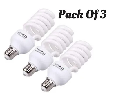 Pack Of 3/4 Spiral Light Bulb 45W Daylight 5500K E27 Studio Lighting Photo 342 • £24.99
