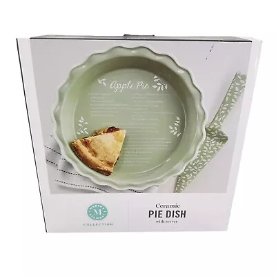 MARTHA STEWART COLLECTION Ceramic Apple Pie Keeper 10” Harvest Plate Server Dish • $39.97