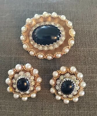 Vintage Sarah Coventry Earrings &  Brooch  Faux Pearls Very Nice Set • $9.99