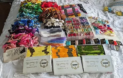 HUGE  Lot Embroidery Floss DMC Iris J &P  Coats Some New Old Stock Variety  • $50