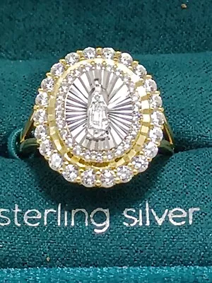 Beautiful Moricci 925 Silver  Mother Mary Womens Ring Size 8 Virgen De Guadalupe • $41.99