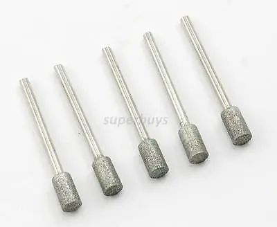 5pc 6mm Diamond Grit Burr Grinder Grinding For Rotary Metal Drill Bit Bur Tool • $13.95