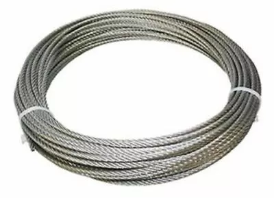 316 Stainless Steel Wire Rope Cable 3/16 7x19 50 Ft Made In Korea • $48.69