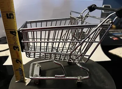 Mini Toy Grocery Shopping Cart From Koch Retail Silver Metal 5” Long 5.5” Tall • $24.95