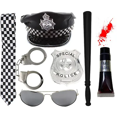 Police Fancy Dress Accessories For Halloween Dead Cop Zombie Outfit Or Play Lot • £6.99