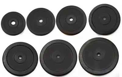 Cast Iron Weight Plates 1  Hole Disc For Dumbbell Barbell Bar Weights Plate • £6.95