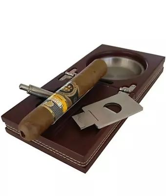 Habanos And Hermanos Cigar Box With Cutter And Ash Tray • $24.99