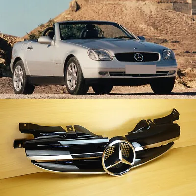 For BENZ SLK R170 2Fin Gloss Black Front Grille AMG 1997-2004 2-Door Convertible • $189.30