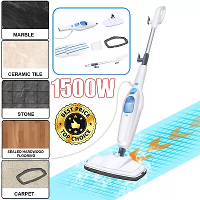 Dayplus 1500W Hot Steam Mop Cleaner Floor Carpet Window Washer Hand Steamer UK • £44.44