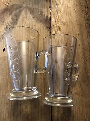 Costa Coffee Clear Logo Embossed Latte Hot Chocolate Coffee Glass X 2 • £11.75