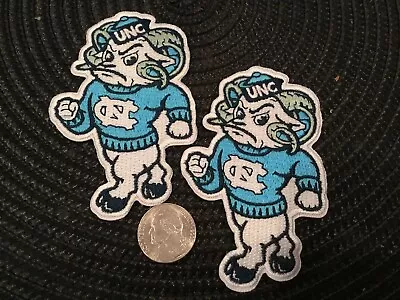 (2) UNC UNIVERSITY OF NORTH CAROLINA TAR HEELS Embroidered Iron On Patches Patch • $8.99