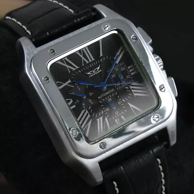 £27.99 • Buy Luxury Men Automatic Mechanical Square Date Swiss Sport Wrist Watch Original Box