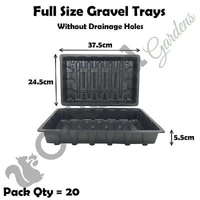 Seed Gravel Trays Full Size No Holes Plant Watering Tray Without Holes Qty = 20 • £14.95