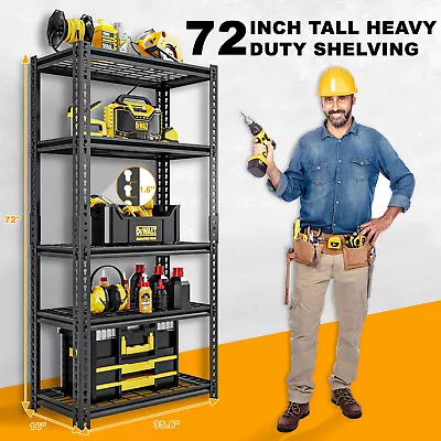 4/5-Tier Adjustable Shelving Heavy Duty Metal Storage Shelves Utility Warehouse • $98.99