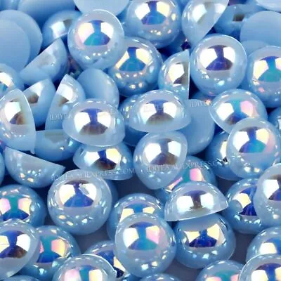 Half Round Acrylic Pearl Beads Dy Crafts Flatback Loose Glitters Nail Art Beads • $9.62