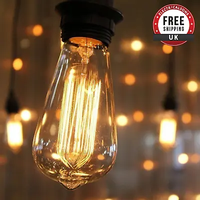 Edison Lamp Bulb ST64 E27 4W Vintage Antique Retro Light LED Filament 220V UK • £5.89