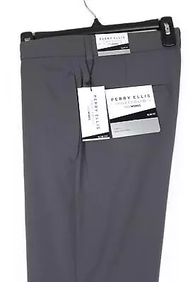 Perry Ellis Men's Slim-Fit TechWorks Stretch Dress Pants Magnet Grey 32x32 NWT • $29.96