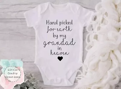 £6.49 • Buy Handpicked For Earth By My Grandad In Heaven Personalised Grandad, Rainbow Baby