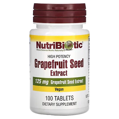 NutriBiotic Grapefruit Seed Extract 125 Mg 100 Tablets Egg-Free Gluten-Free • $13.53